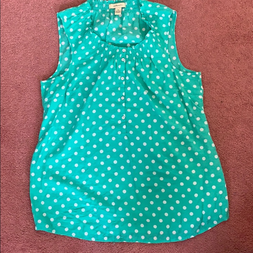 G.H. Bass & Co. green poke a dot top